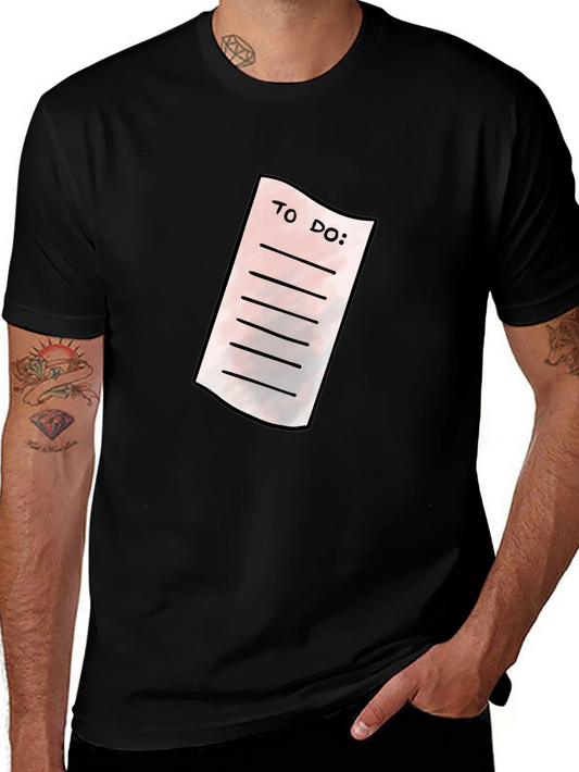Mens Black To-Do List Graphic T-Shirt