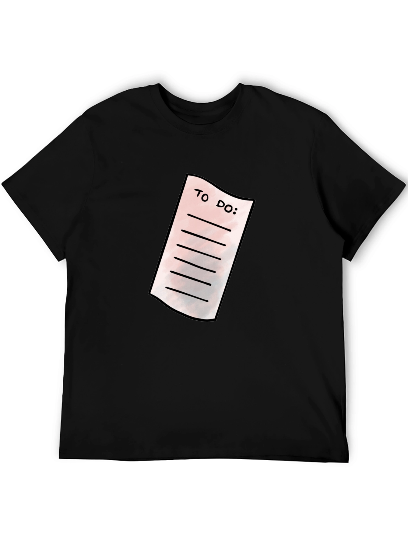 Mens Black To-Do List Graphic T-Shirt