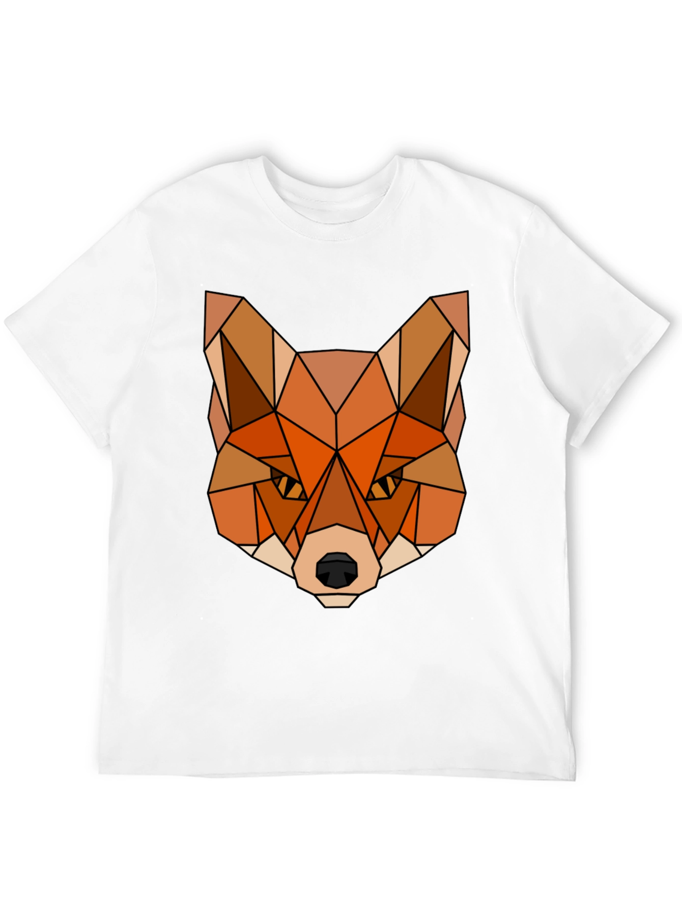 Geometric Fox Graphic Tee - Stylish Mens T-Shirt