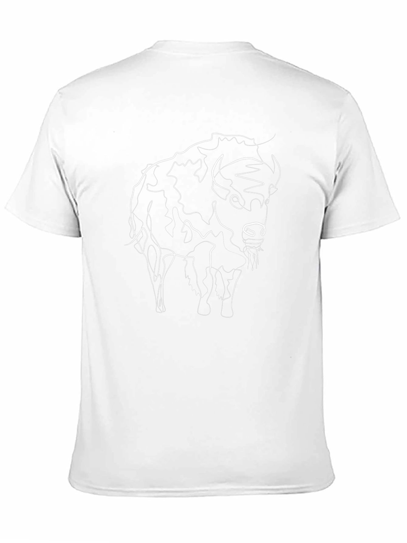 Bison Line Art Graphic Tee - Black