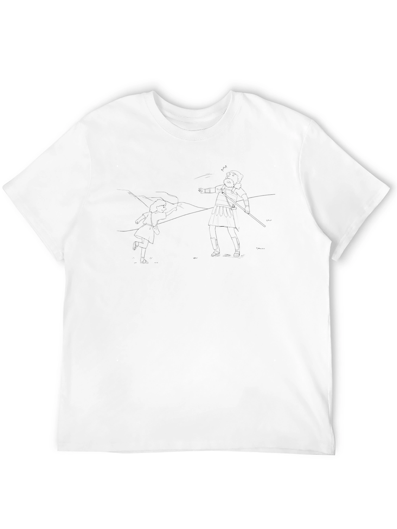 Minimalist Line Art Black T-Shirt