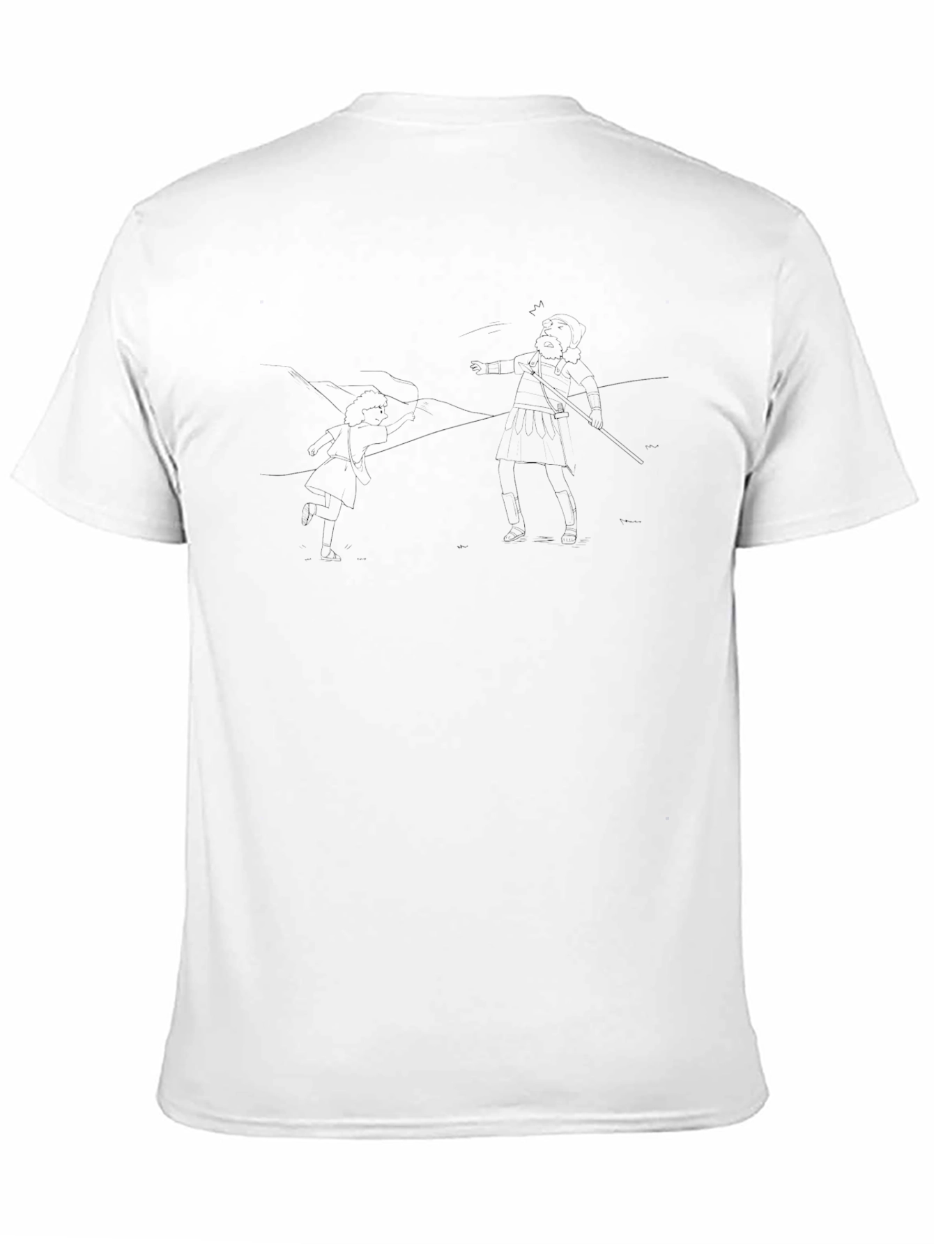 Minimalist Line Art Black T-Shirt