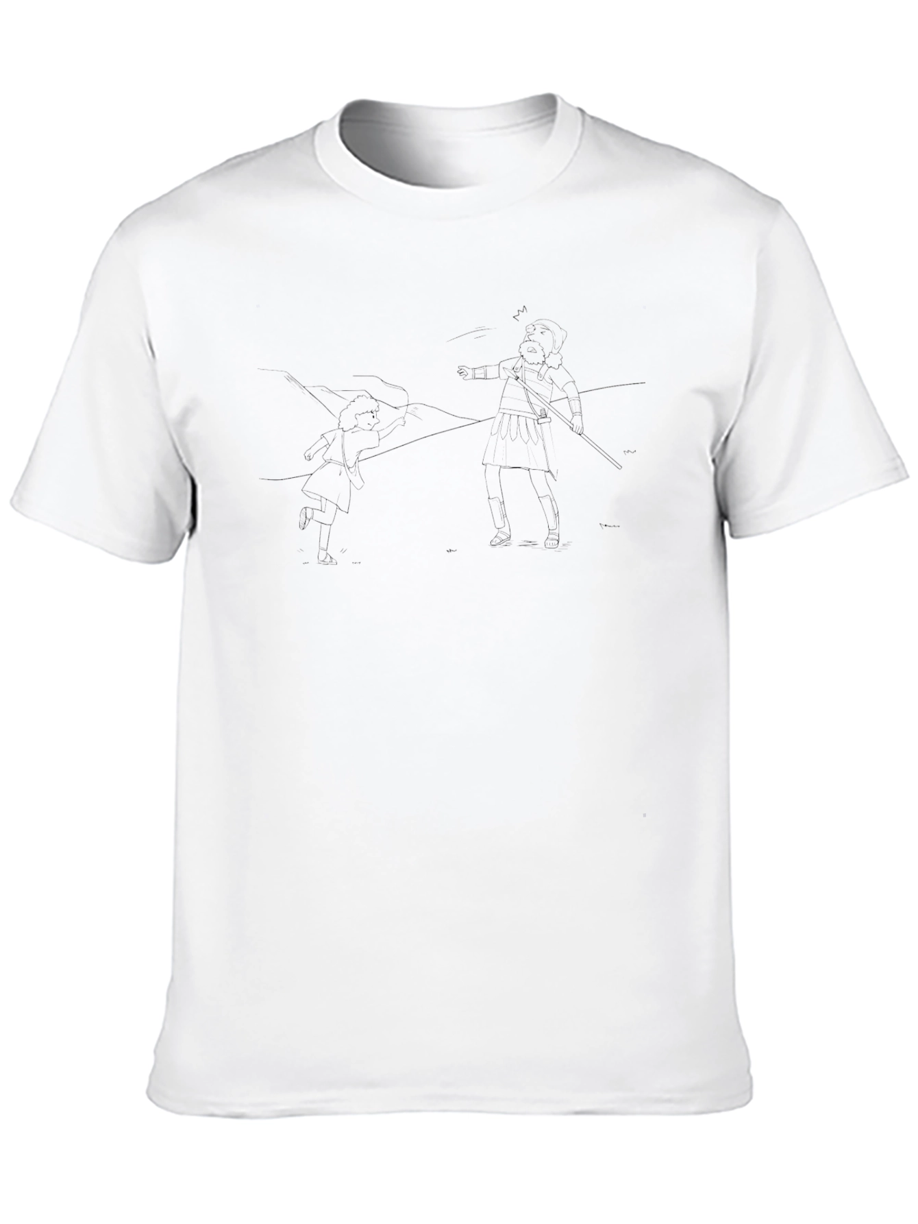 Minimalist Line Art Black T-Shirt