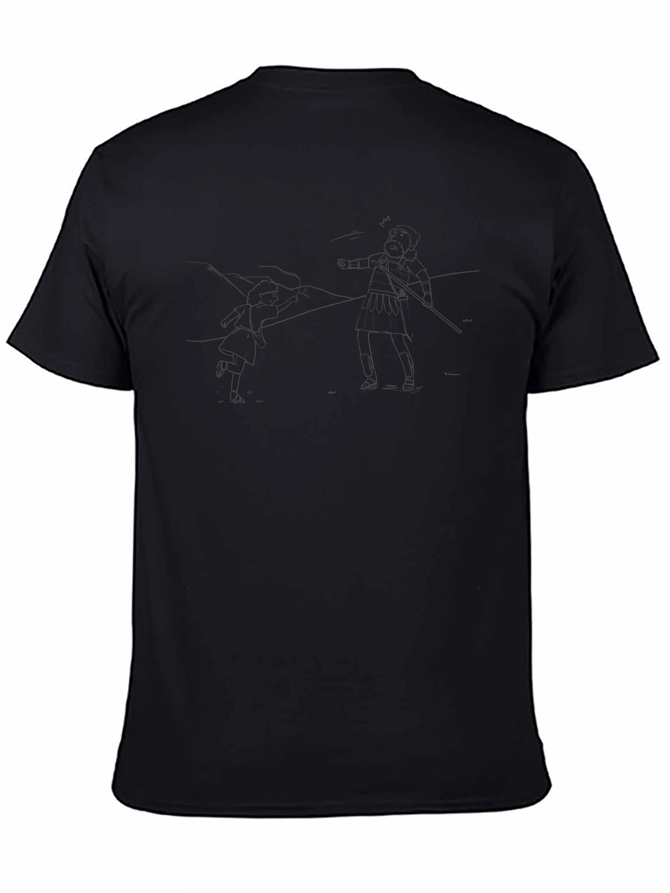 Minimalist Line Art Black T-Shirt
