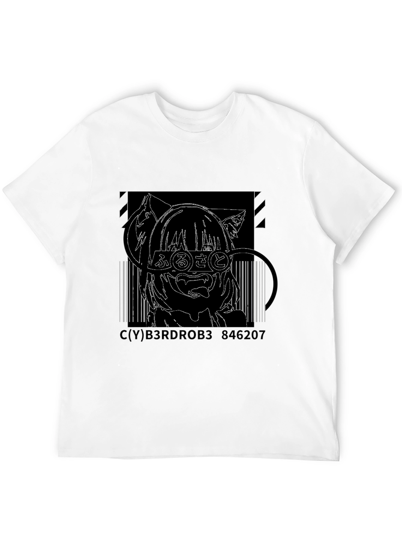 Anime Cat Girl T-Shirt - Black