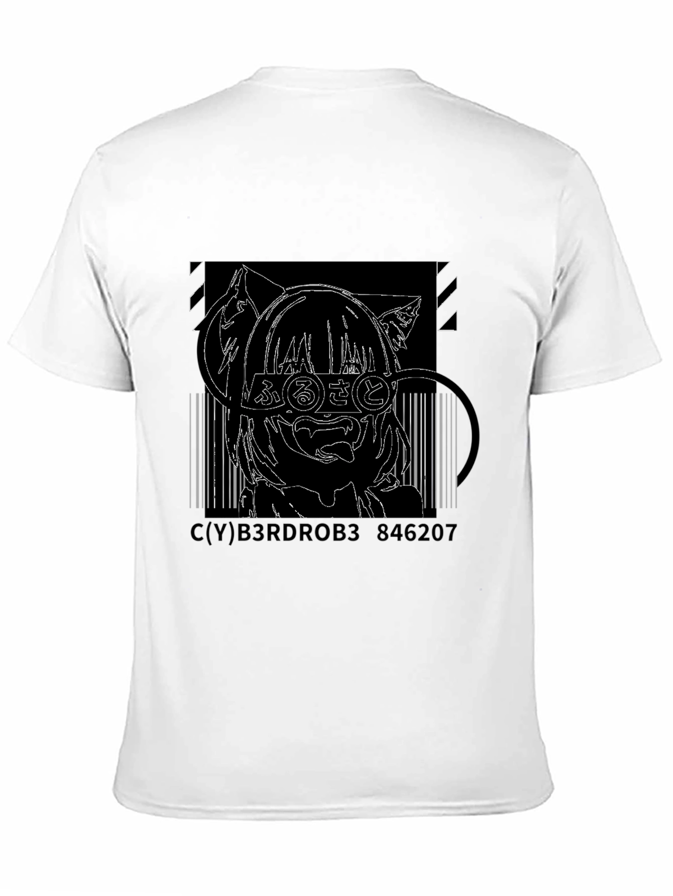 Anime Cat Girl T-Shirt - Black