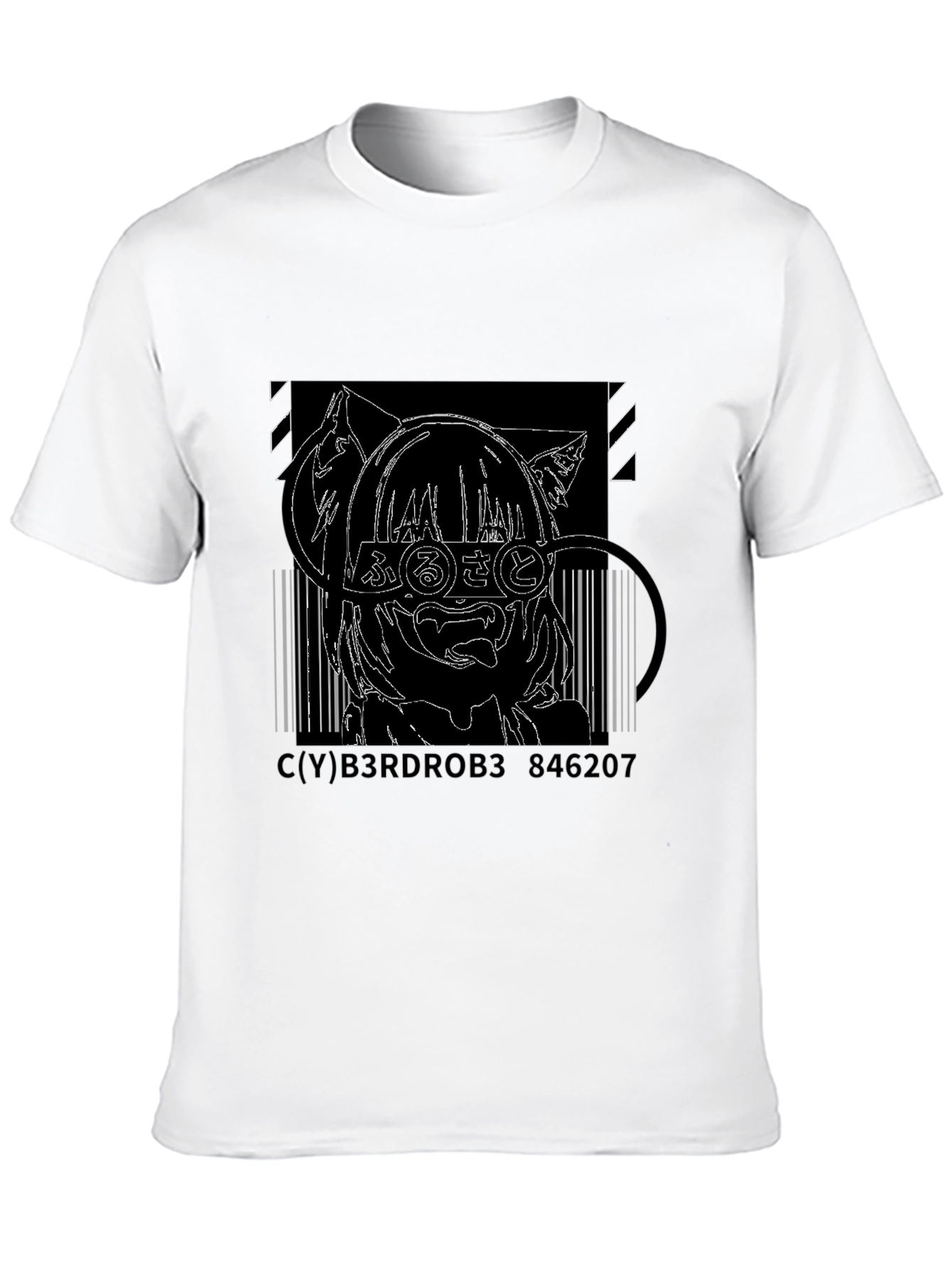 Anime Cat Girl T-Shirt - Black