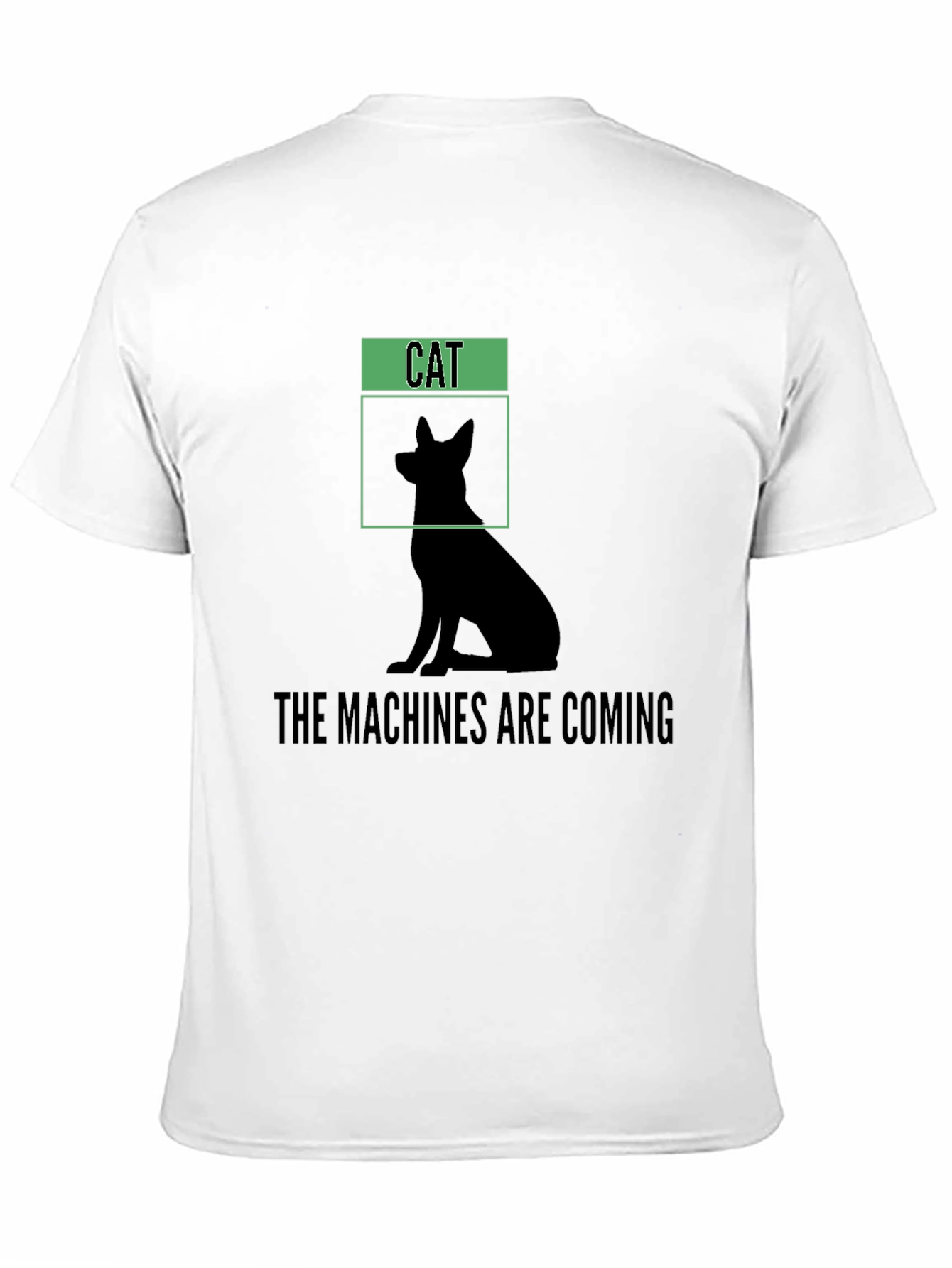 Humorous The Machines Are Coming Cat/Dog Silhouette T-Shirt