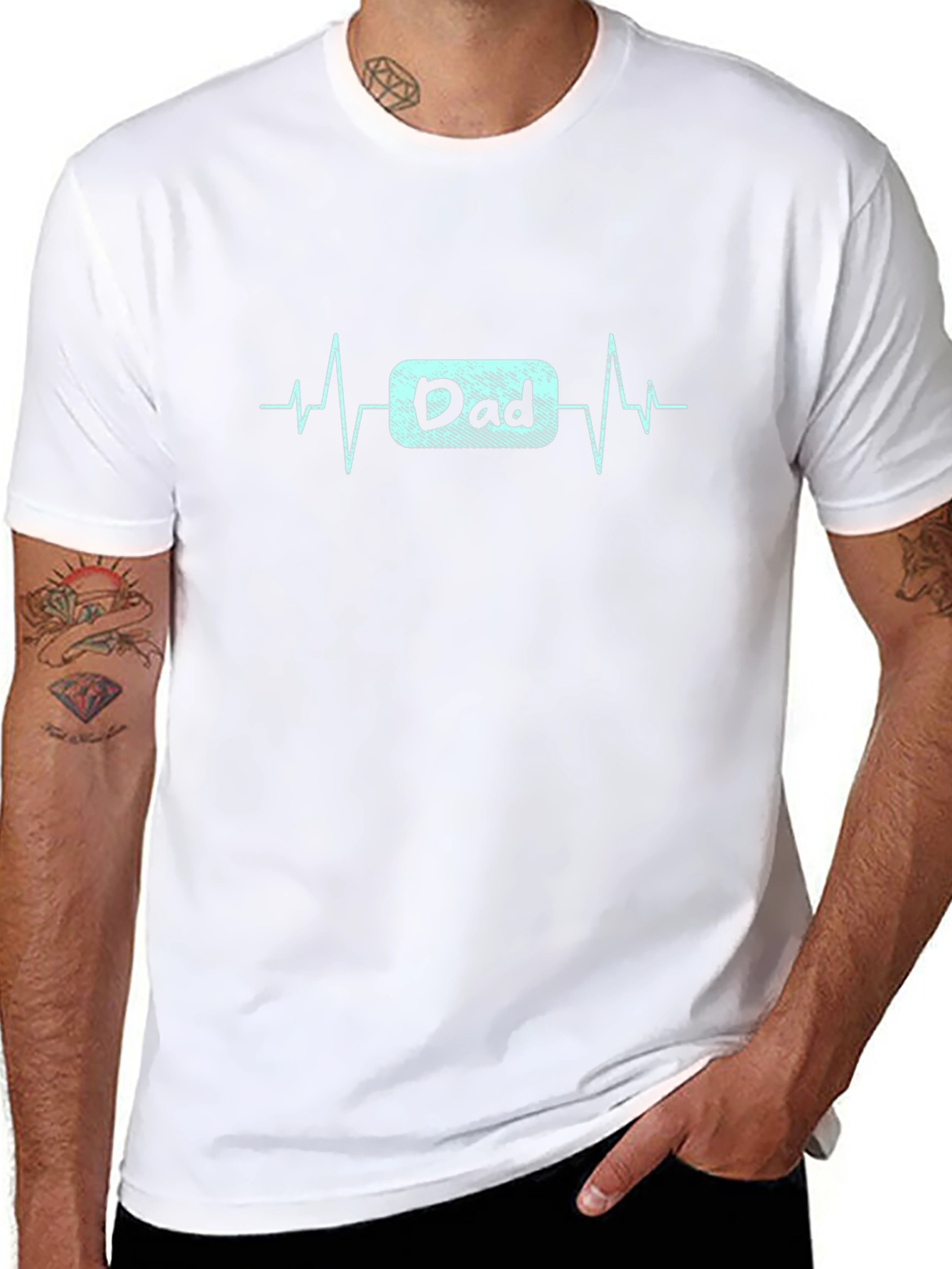 Dad Life Heartbeat T-Shirt - Stylish Fathers Day Gift