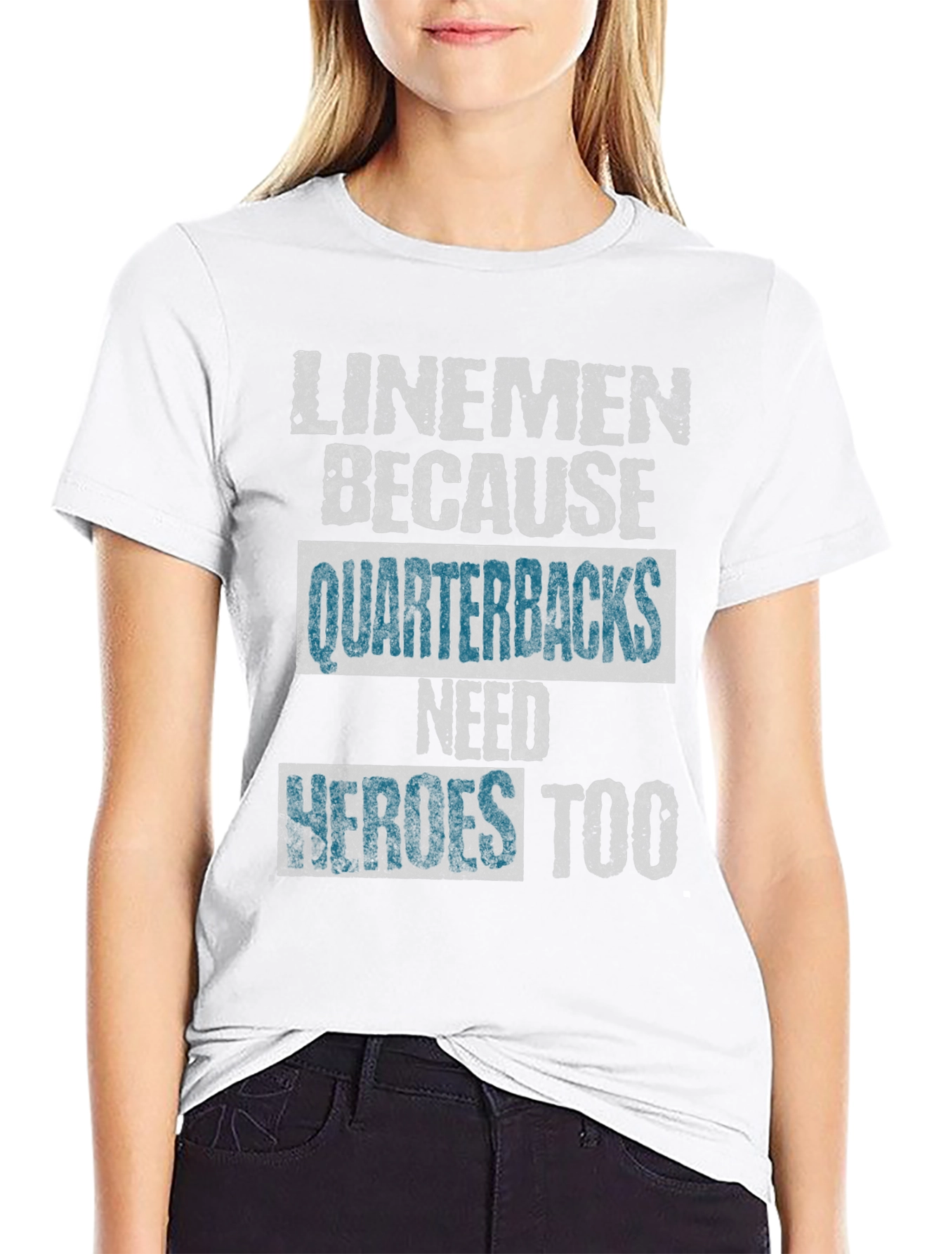Linemen Heroes Graphic T-Shirt Football Fan Apparel