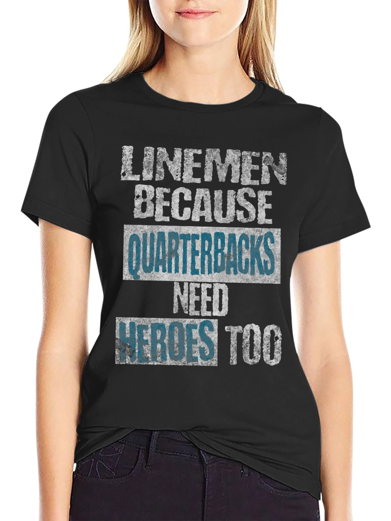 Linemen Heroes Graphic T-Shirt Football Fan Apparel