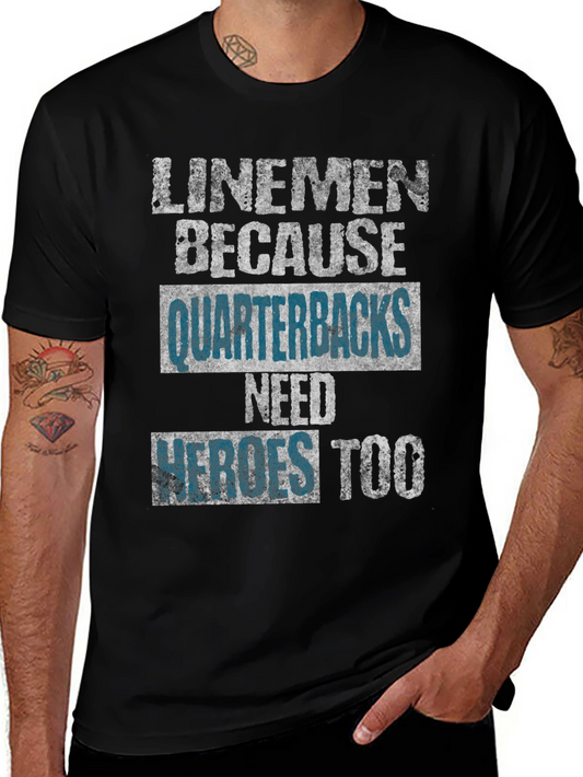 Linemen Heroes Graphic T-Shirt Football Fan Apparel