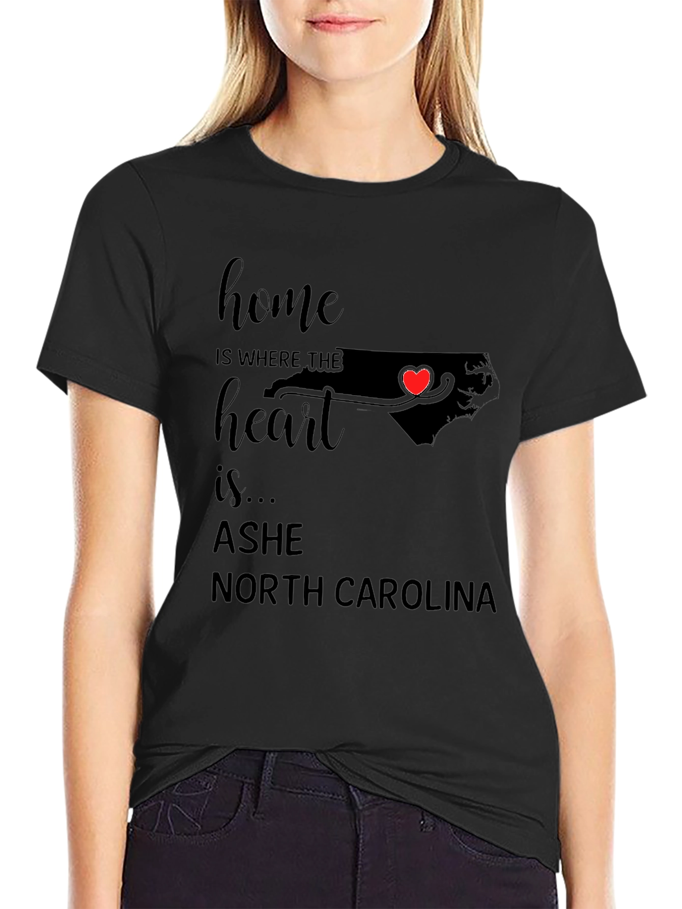 Ashe North Carolina Home Heart T-Shirt