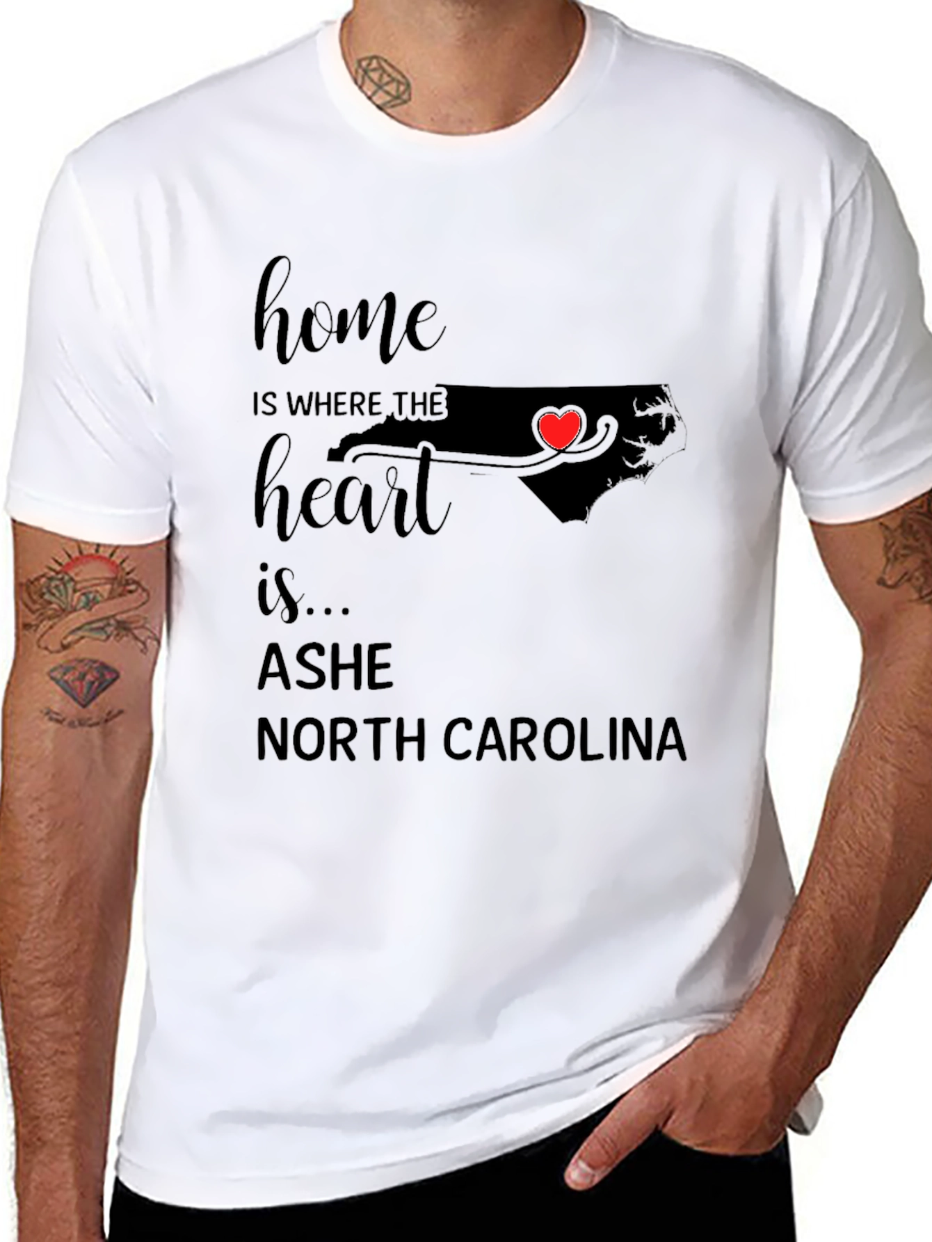 Ashe North Carolina Home Heart T-Shirt