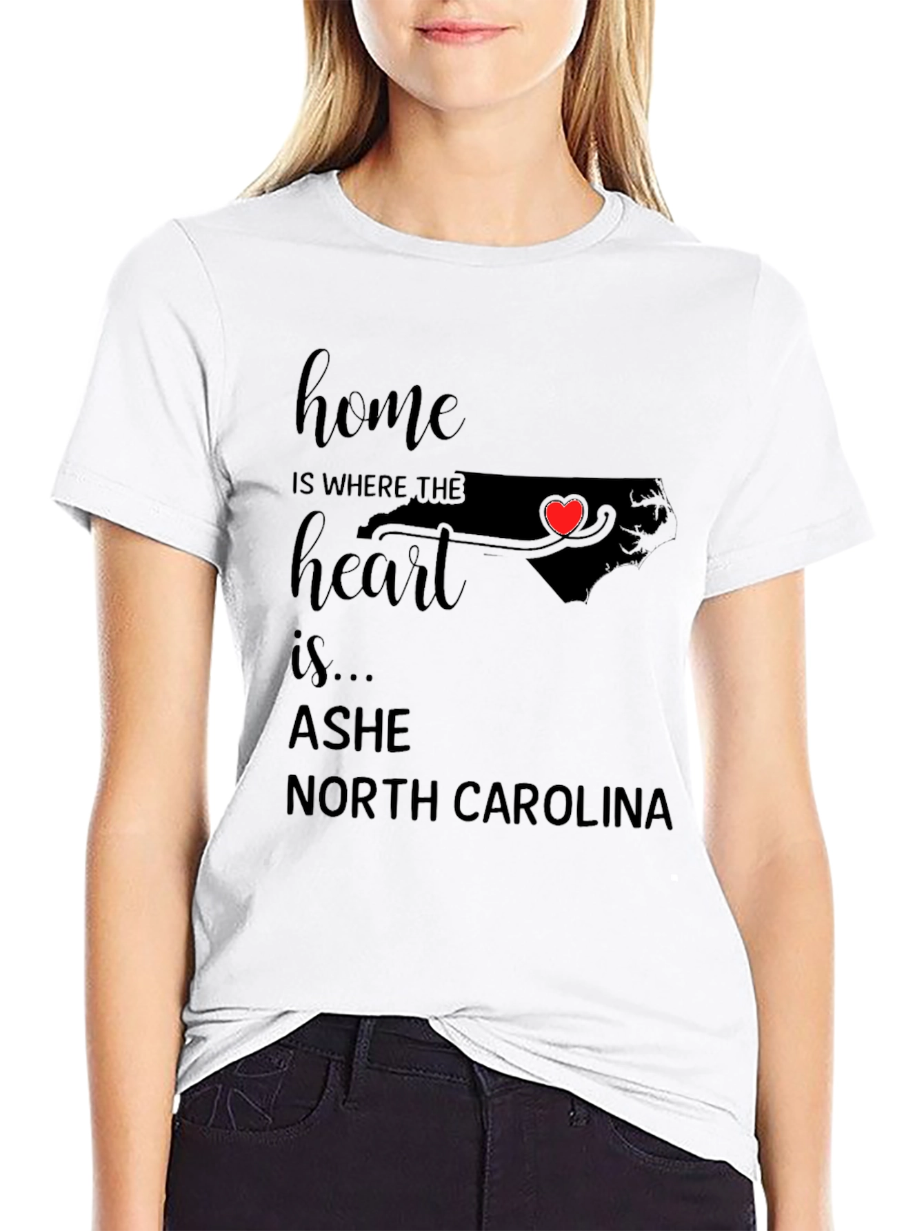 Ashe North Carolina Home Heart T-Shirt