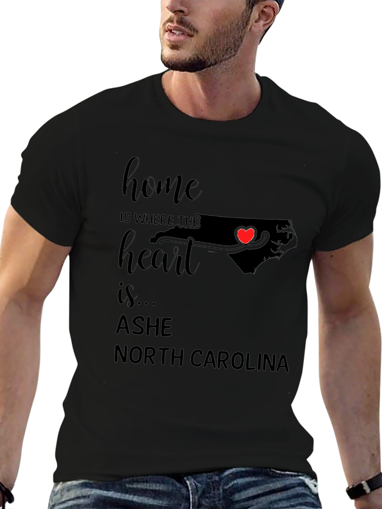 Ashe North Carolina Home Heart T-Shirt
