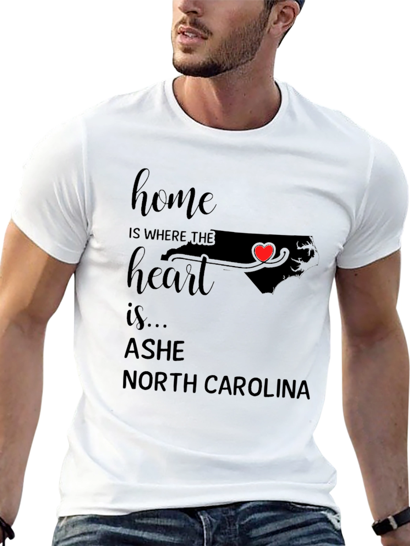 Ashe North Carolina Home Heart T-Shirt