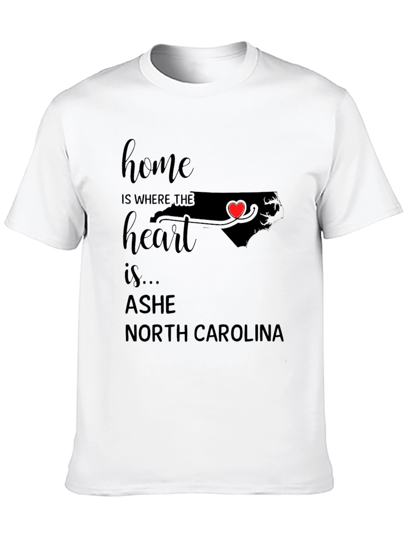 Ashe North Carolina Home Heart T-Shirt