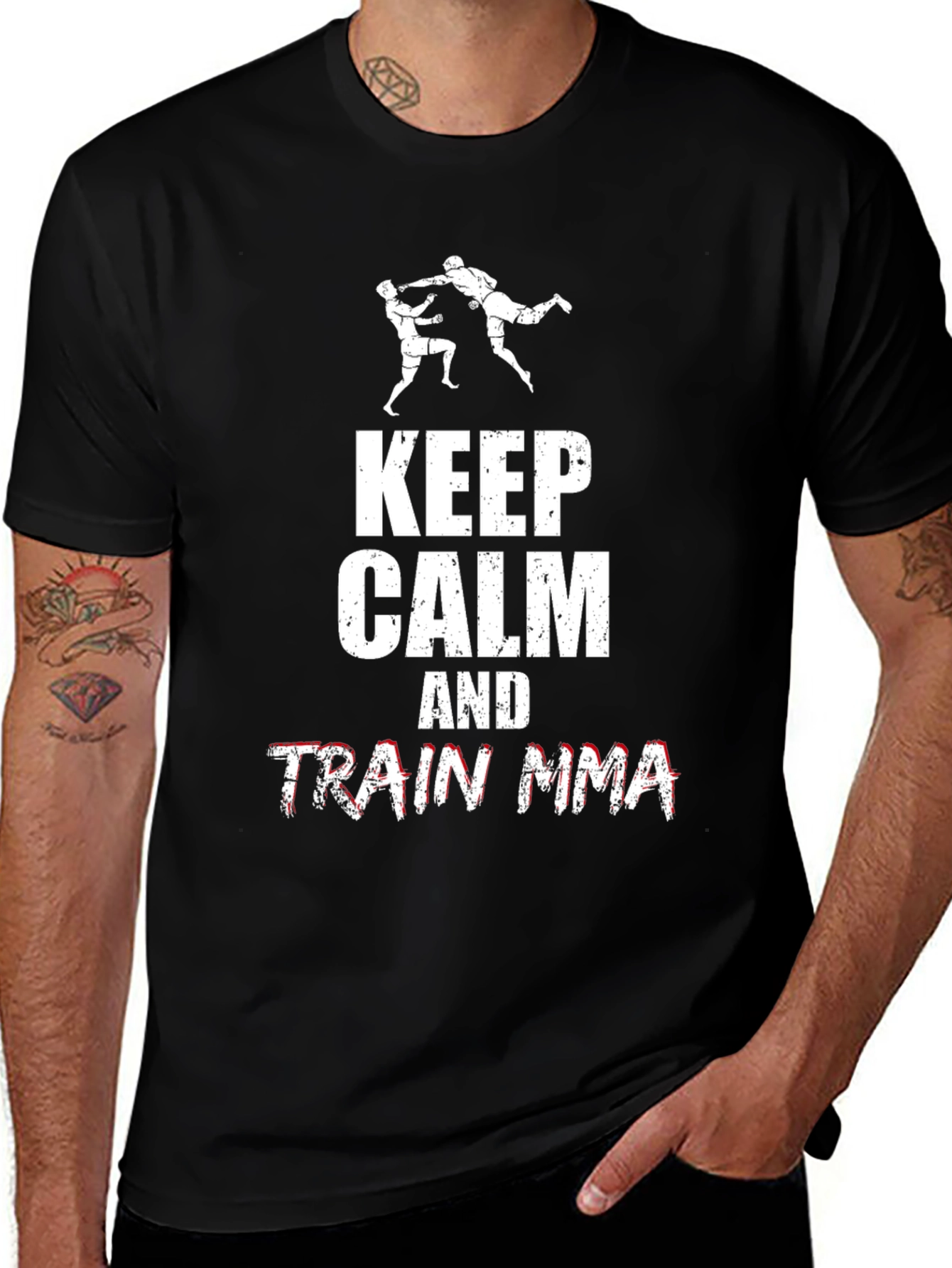 Keep Calm and Train MMA Black T-Shirt