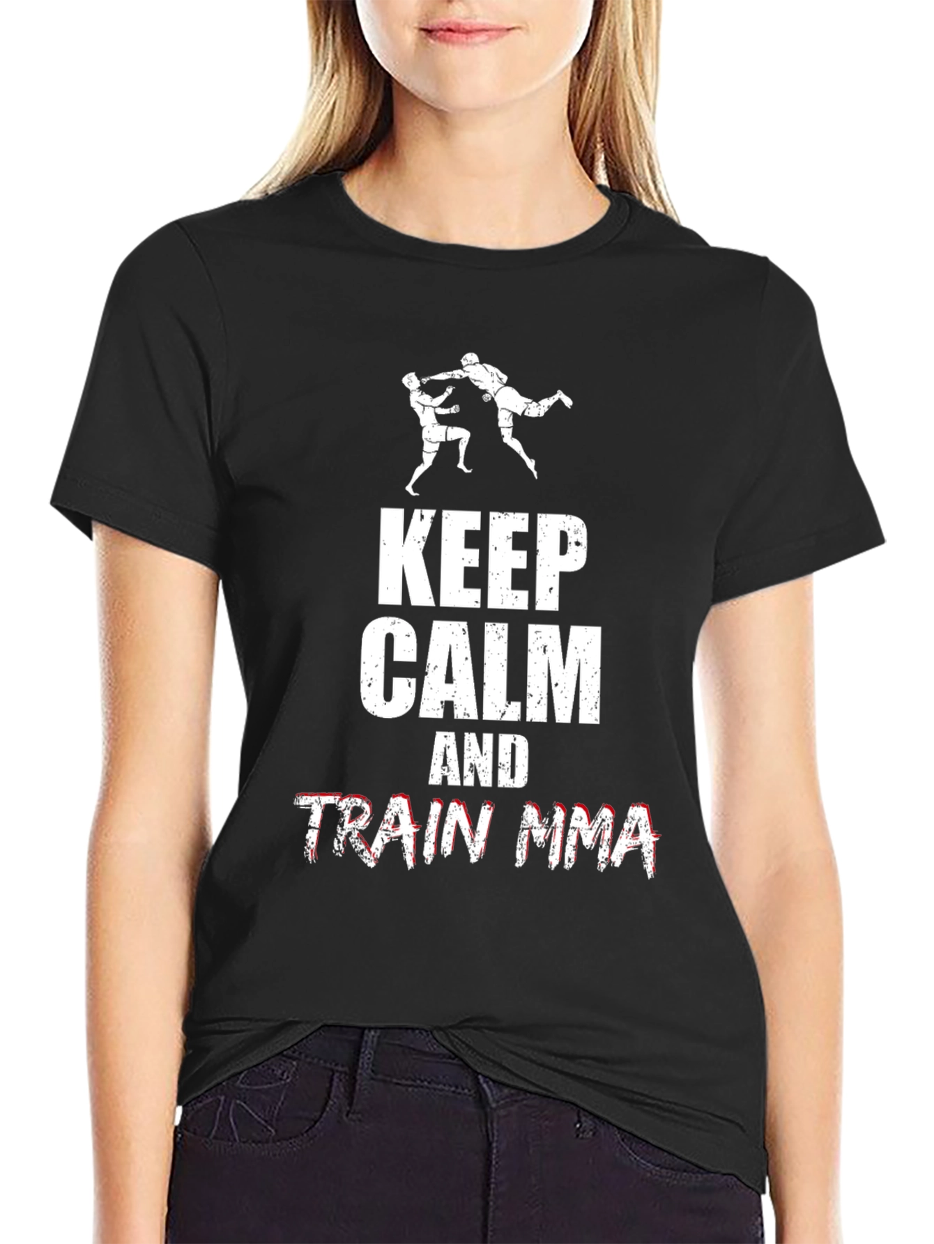 Keep Calm and Train MMA Black T-Shirt