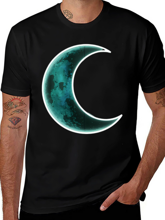Crescent Moon Graphic T-Shirt - Black