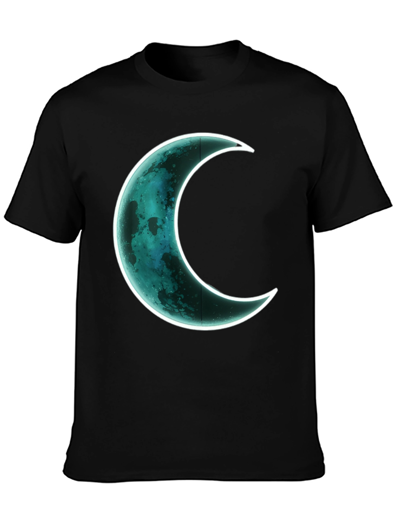 Crescent Moon Graphic T-Shirt - Black