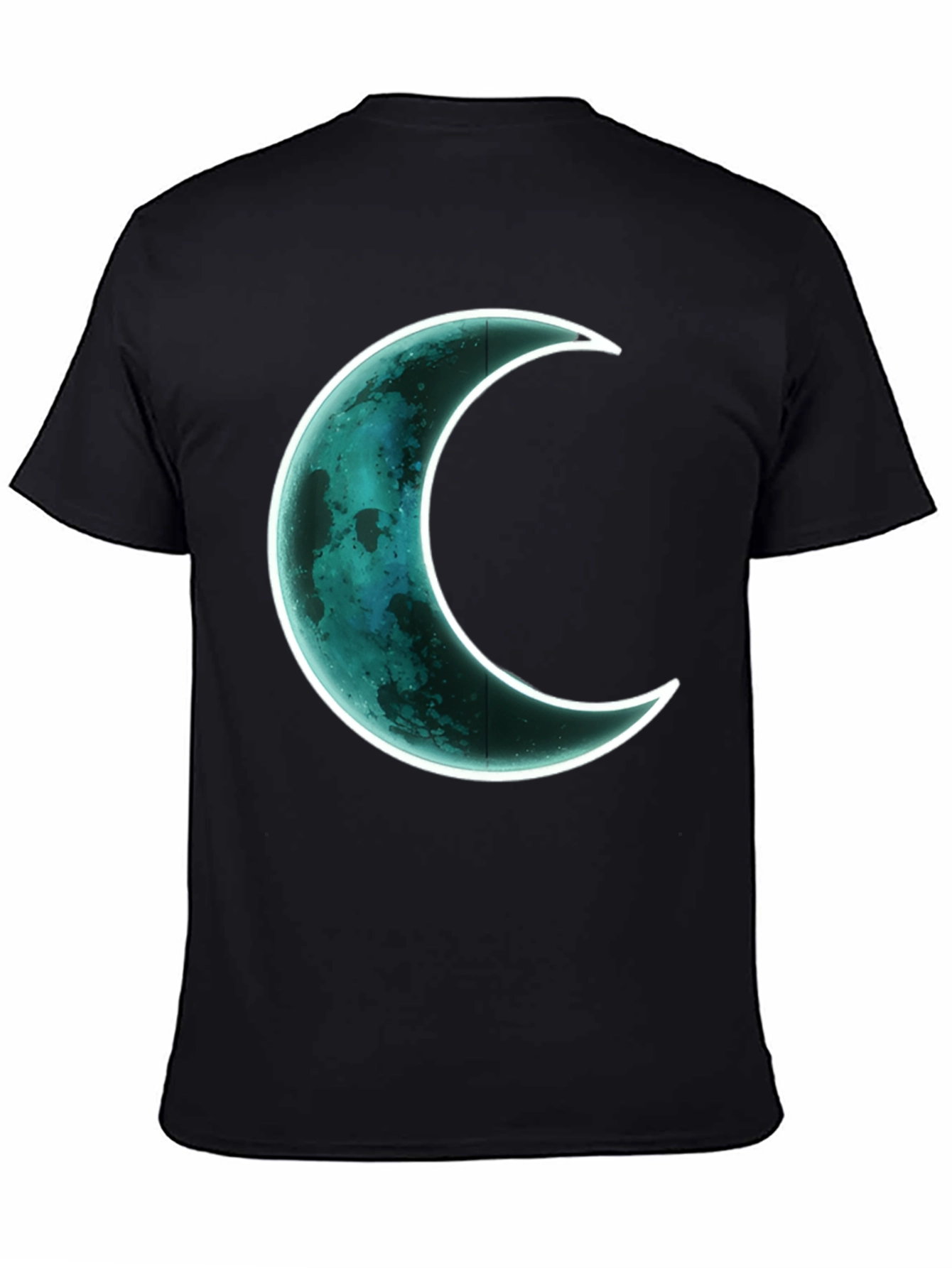 Crescent Moon Graphic T-Shirt - Black