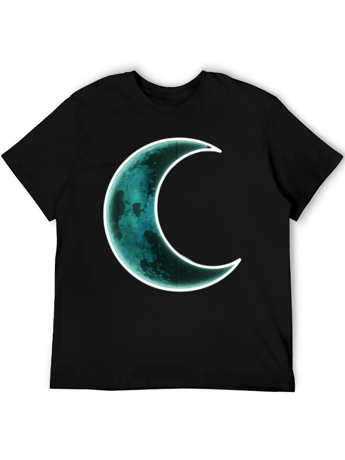 Crescent Moon Graphic T-Shirt - Black