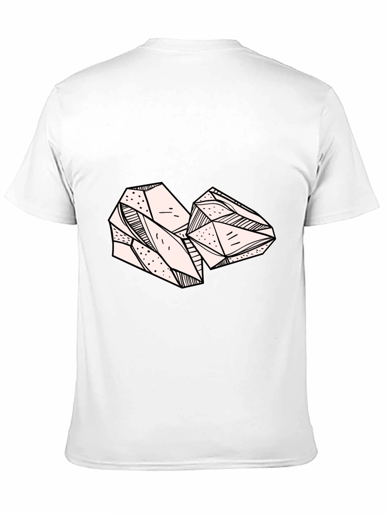 Abstract Gemstone Graphic Tee - Black Cotton Blend