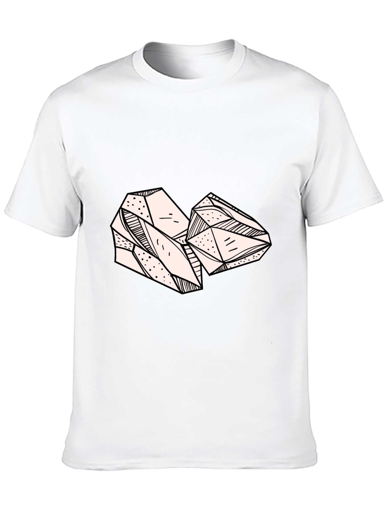 Abstract Gemstone Graphic Tee - Black Cotton Blend