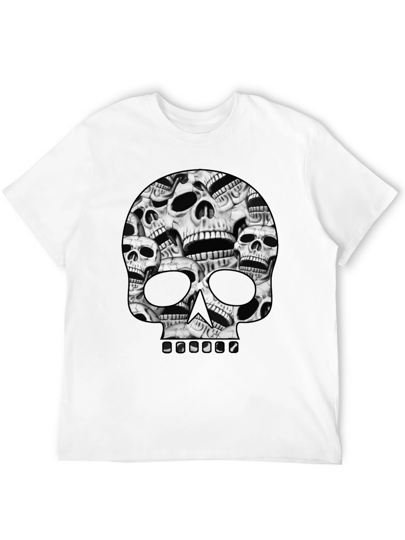 Skull Pile Graphic Tee - Black Cotton T-Shirt