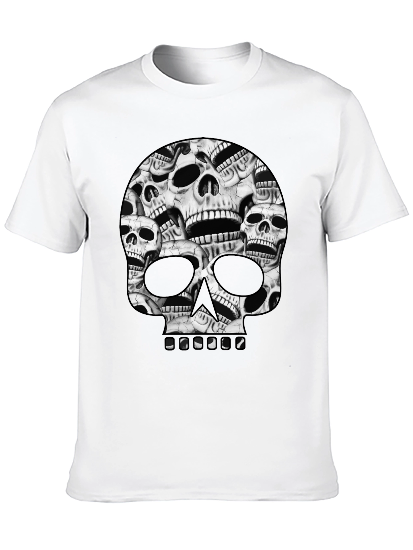 Skull Pile Graphic Tee - Black Cotton T-Shirt