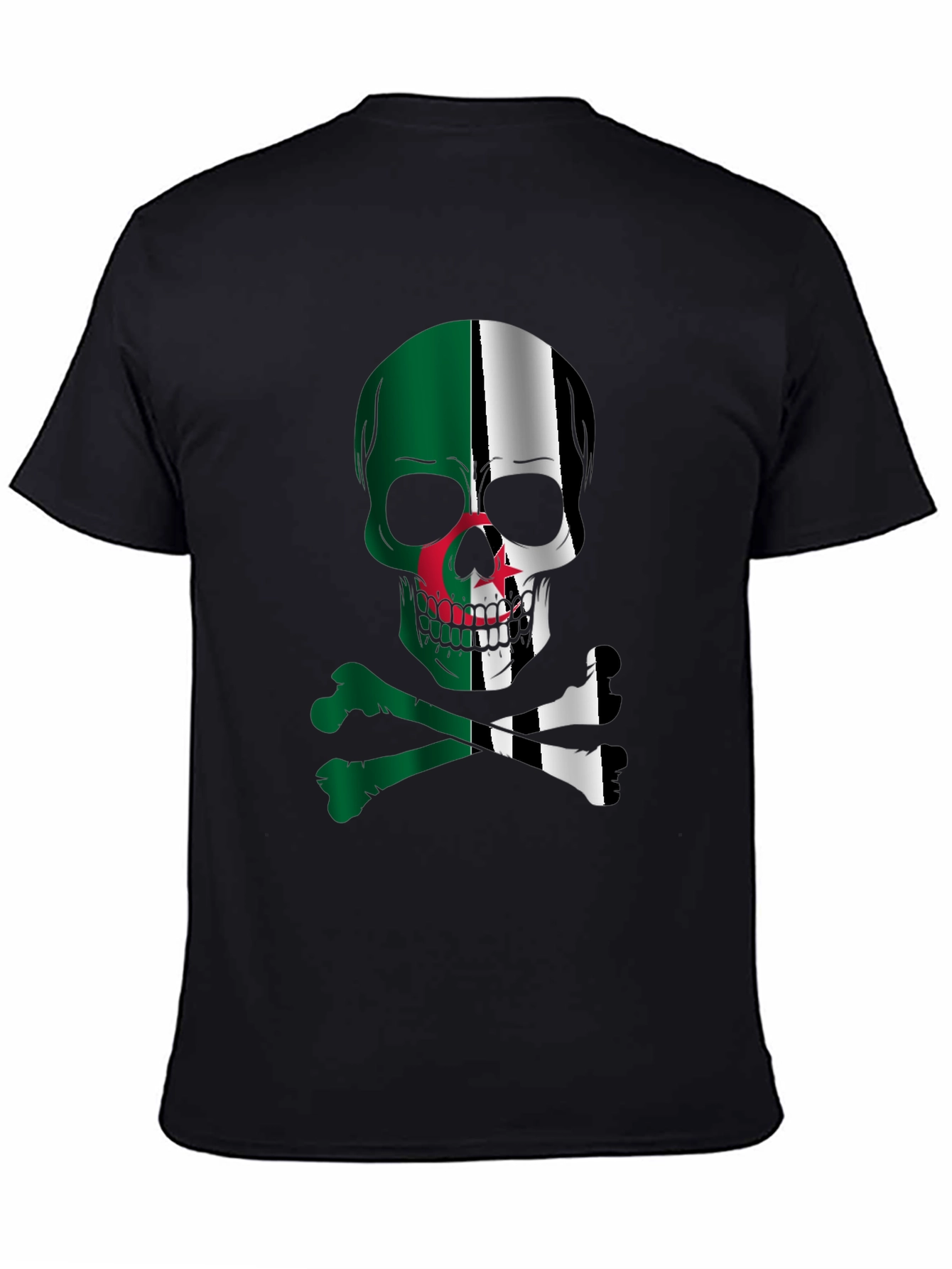 Algeria Flag Skull Graphic T-Shirt
