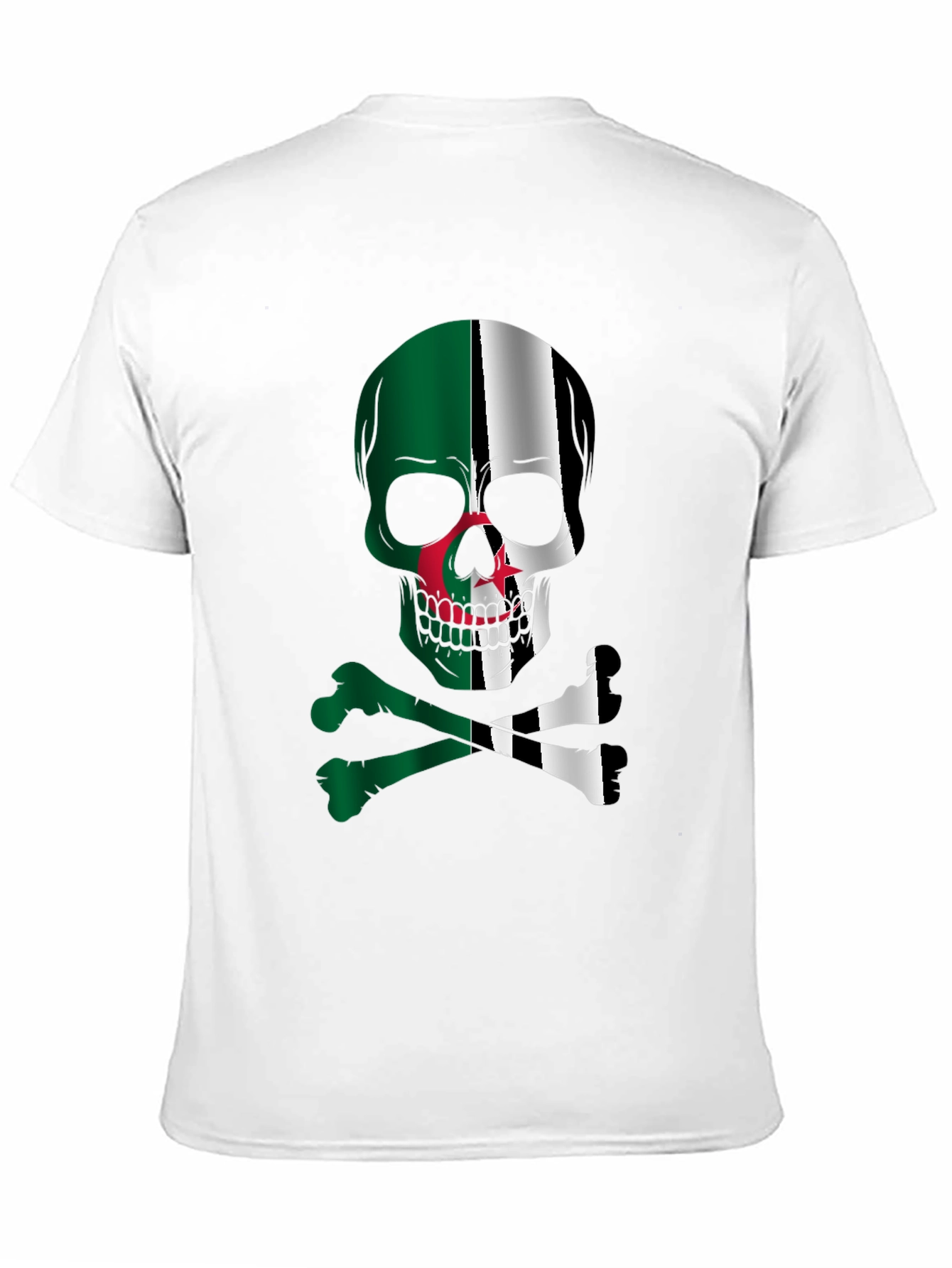 Algeria Flag Skull Graphic T-Shirt