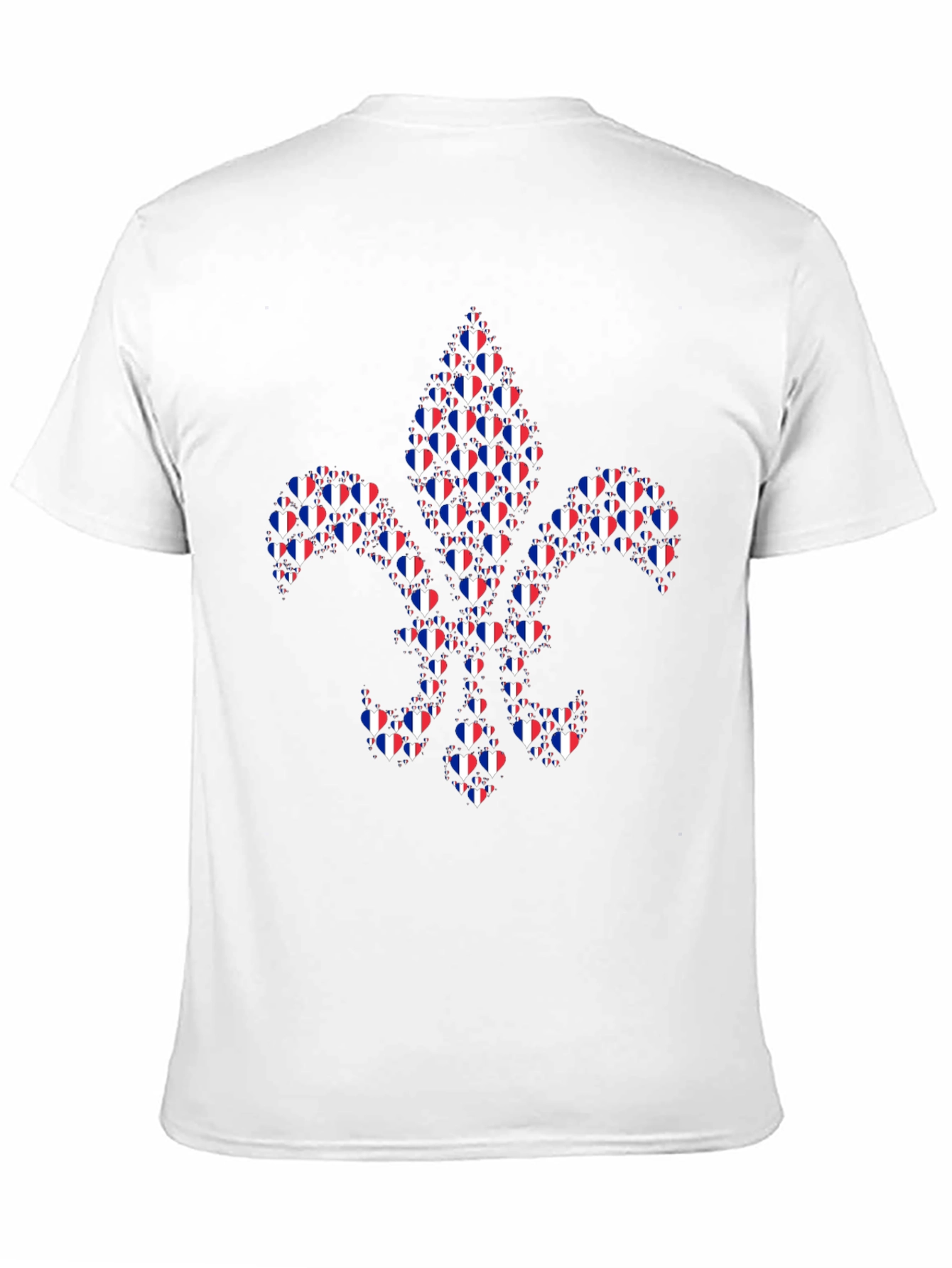 Fleur-de-Lis Heart Pattern Black T-Shirt