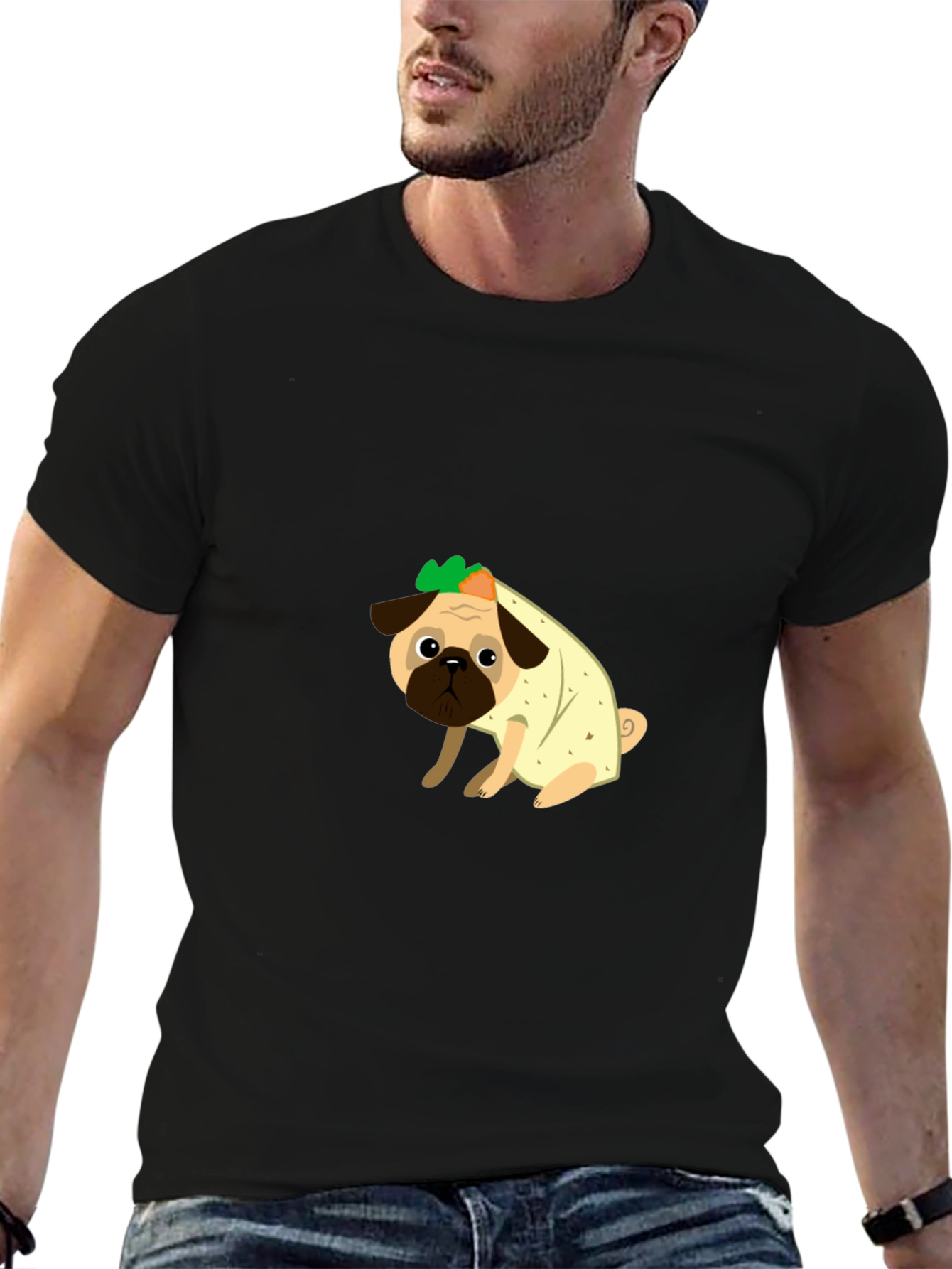 Pug Burrito T-Shirt - Cute Novelty Tee