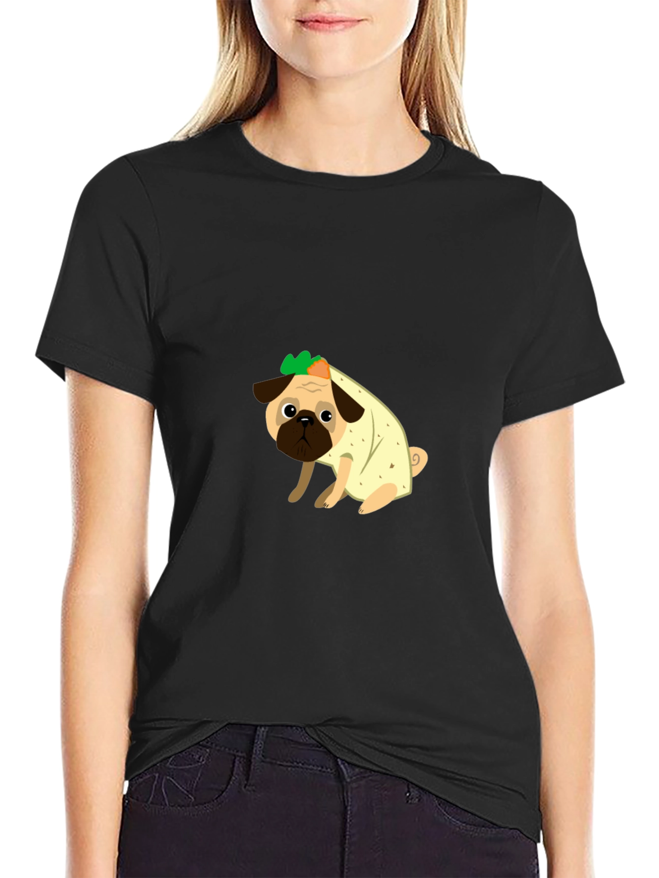 Pug Burrito T-Shirt - Cute Novelty Tee