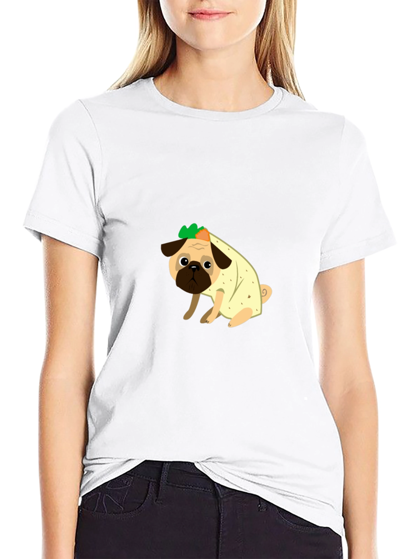 Pug Burrito T-Shirt - Cute Novelty Tee