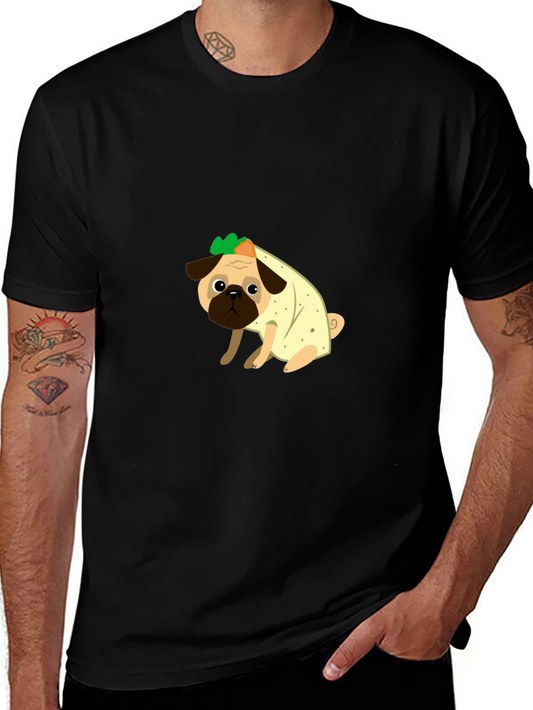 Pug Burrito T-Shirt - Cute Novelty Tee