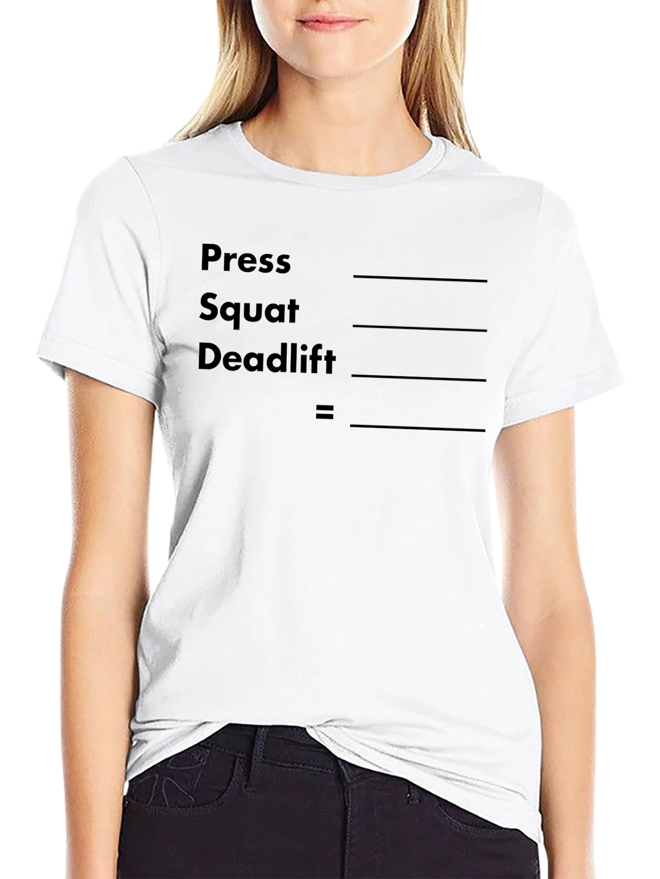 Workout Math T-Shirt - Press Squat Deadlift