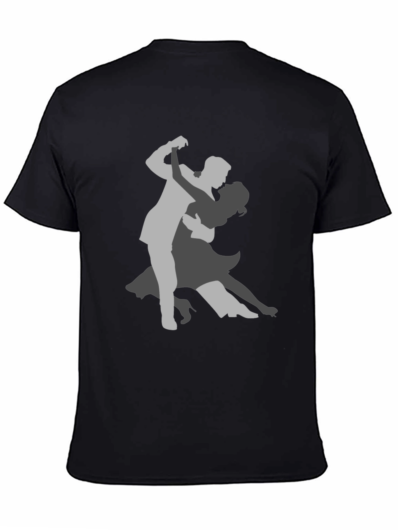 Elegant Tango Dancer Graphic Tee - Black