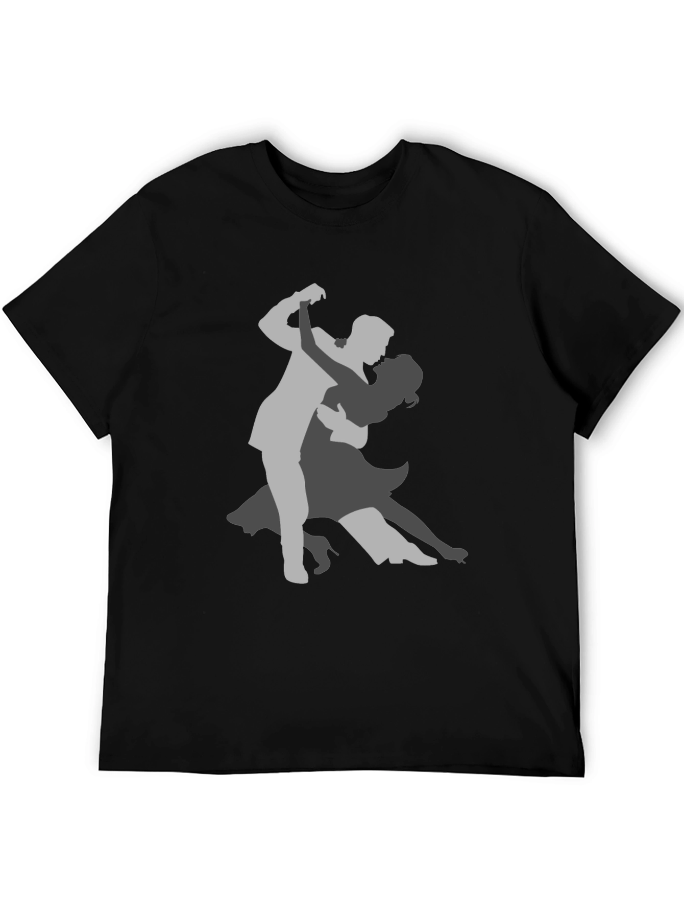 Elegant Tango Dancer Graphic Tee - Black