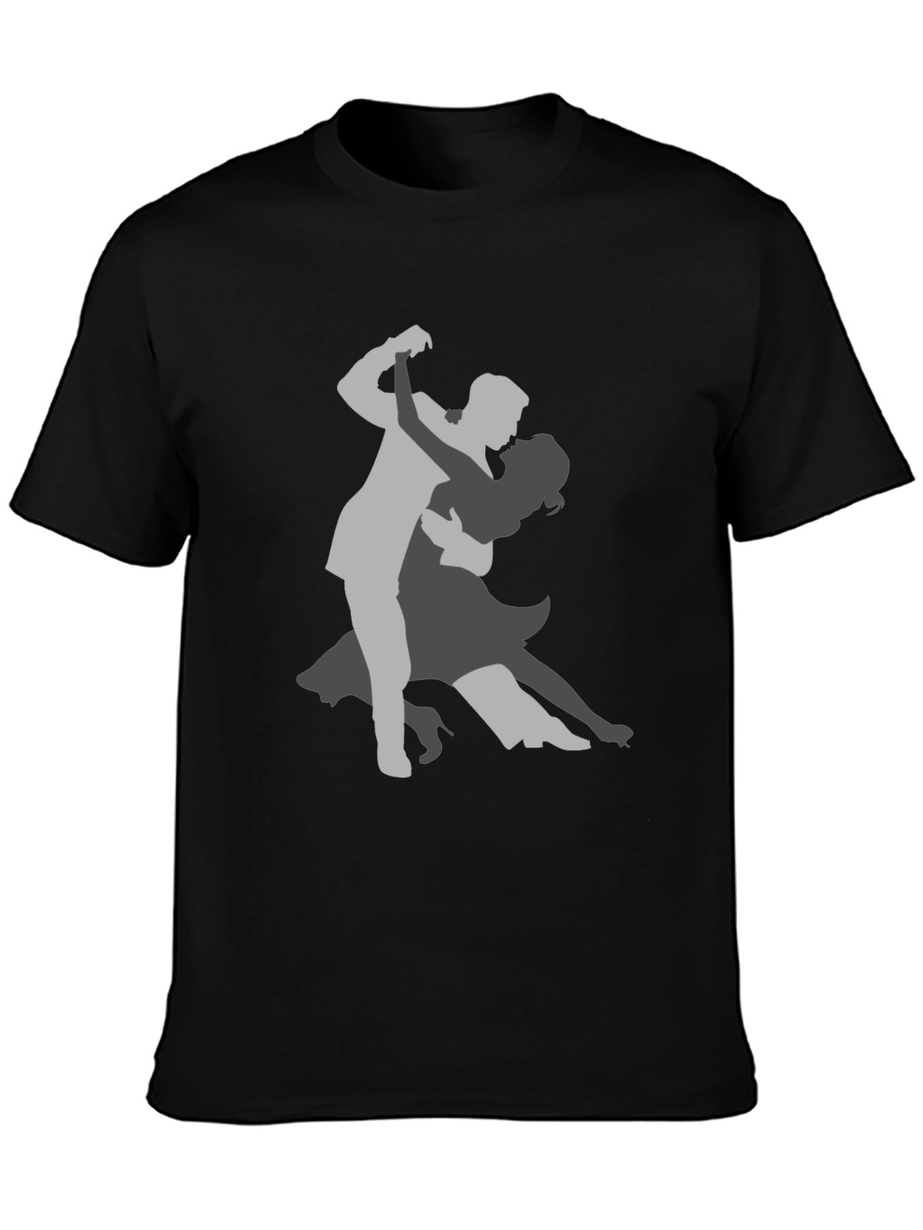 Elegant Tango Dancer Graphic Tee - Black