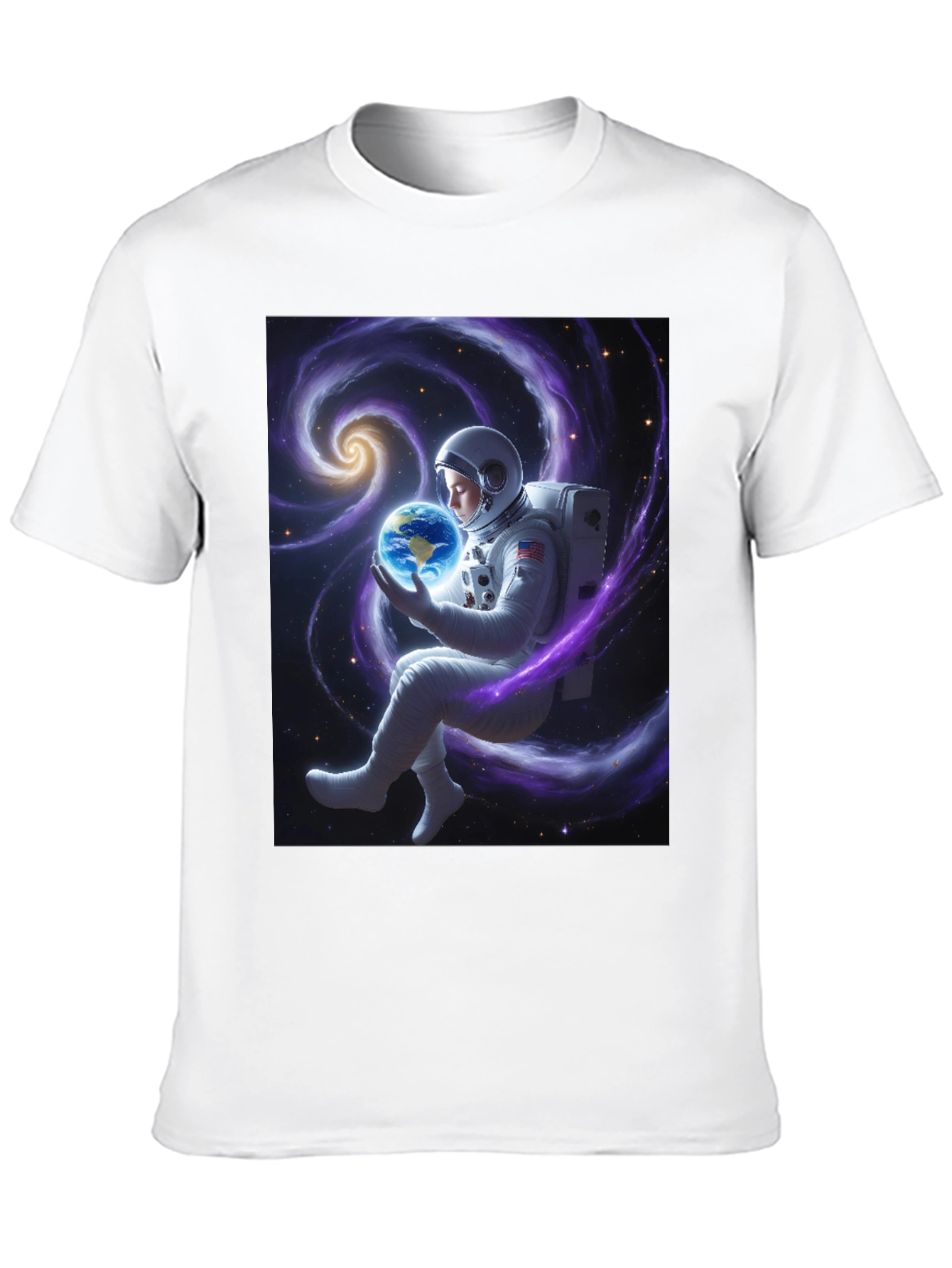 Astronaut Holding Earth Graphic T-Shirt