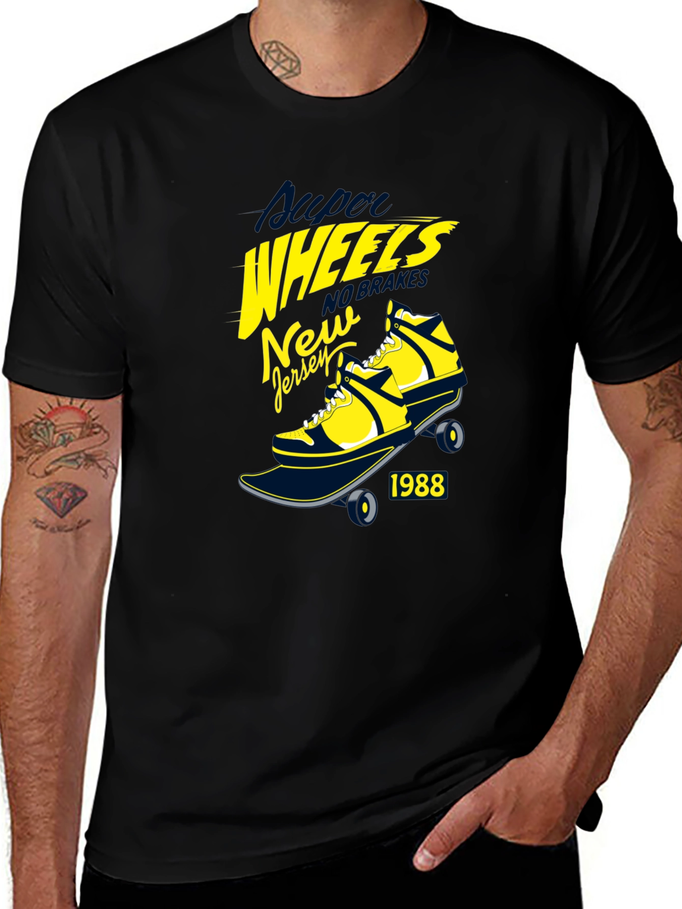 Super Wheels New Jersey 1988 Black T-Shirt