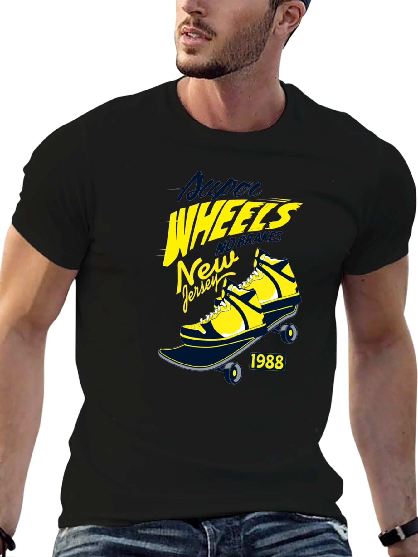 Super Wheels New Jersey 1988 Black T-Shirt