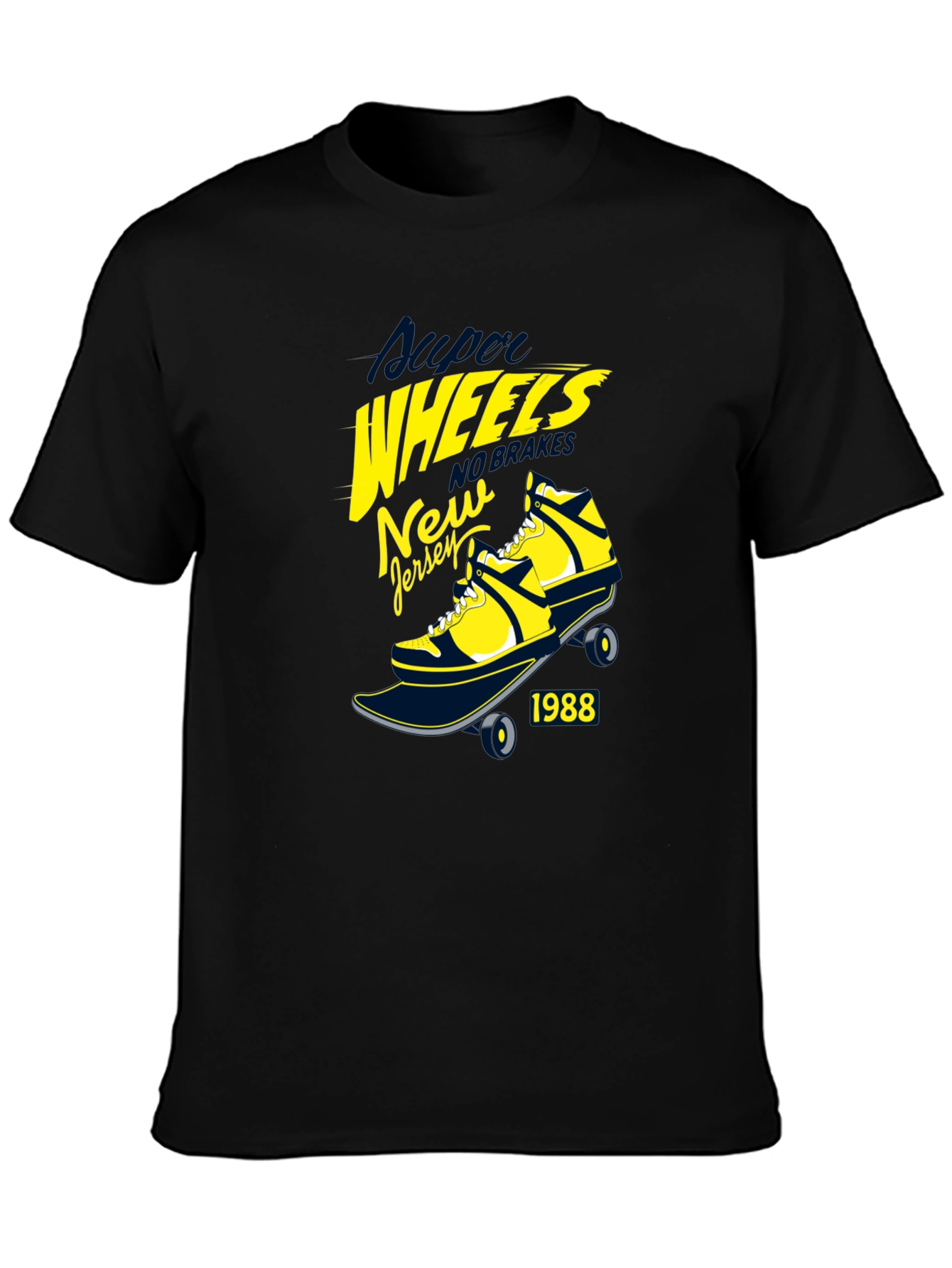 Super Wheels New Jersey 1988 Black T-Shirt