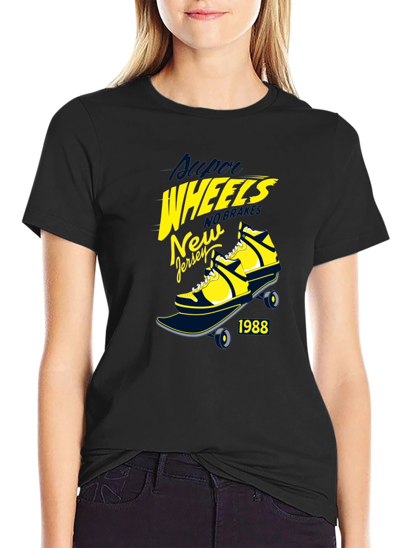 Super Wheels New Jersey 1988 Black T-Shirt