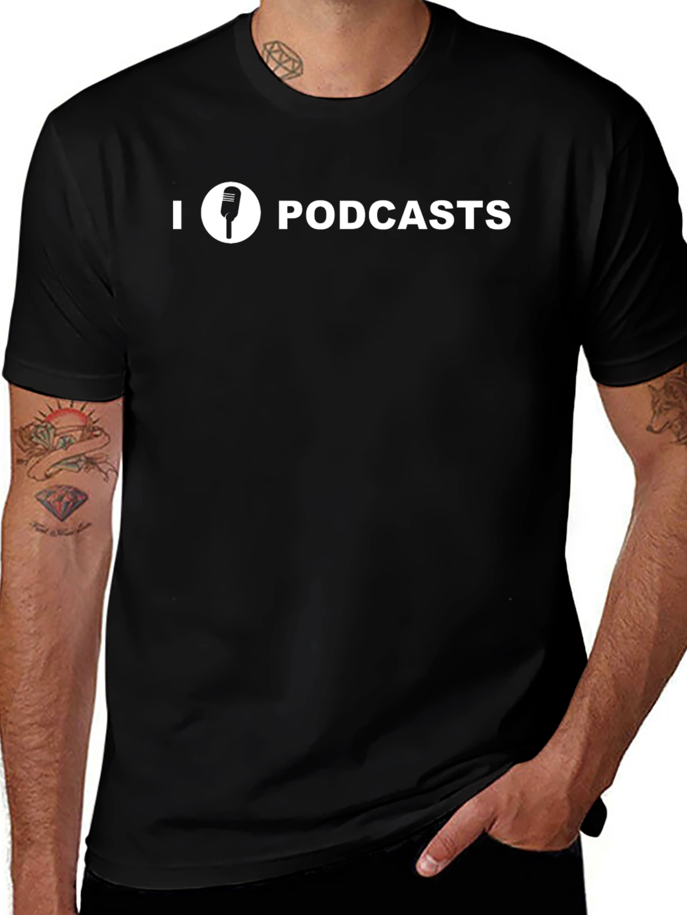 I Heart Podcasts Black Graphic T-Shirt