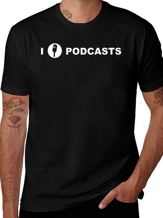 I Heart Podcasts Black Graphic T-Shirt